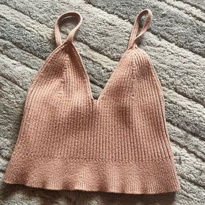 cropped tank top, pink/salmon ish color